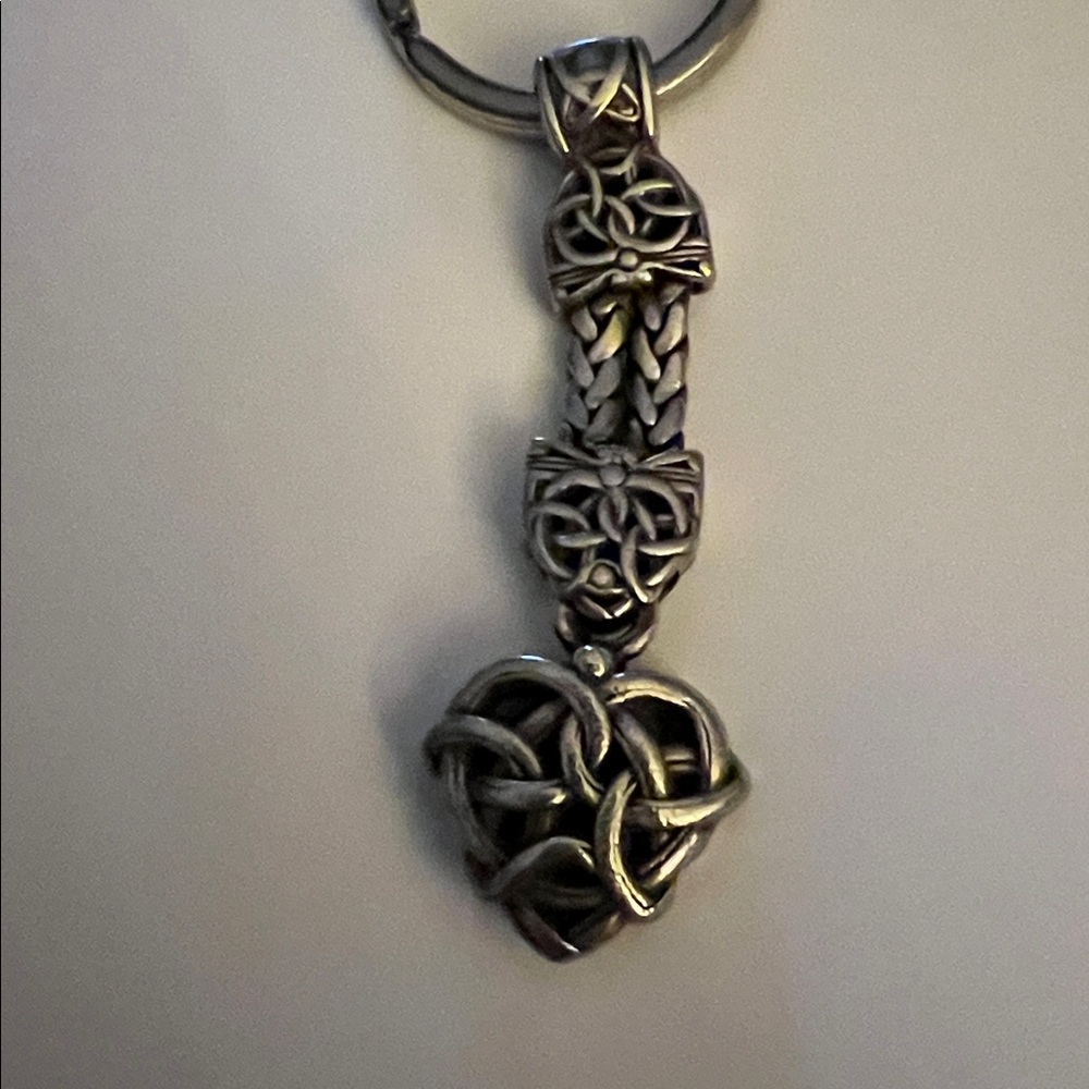Genuine Brighton Silver Knot Keychain in mint condition aprox 4” with ring